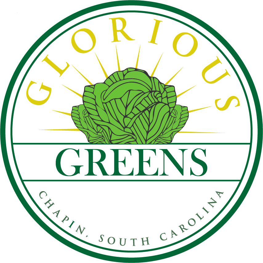 Glorious Greens logo, located in Chapin, South Carolina 